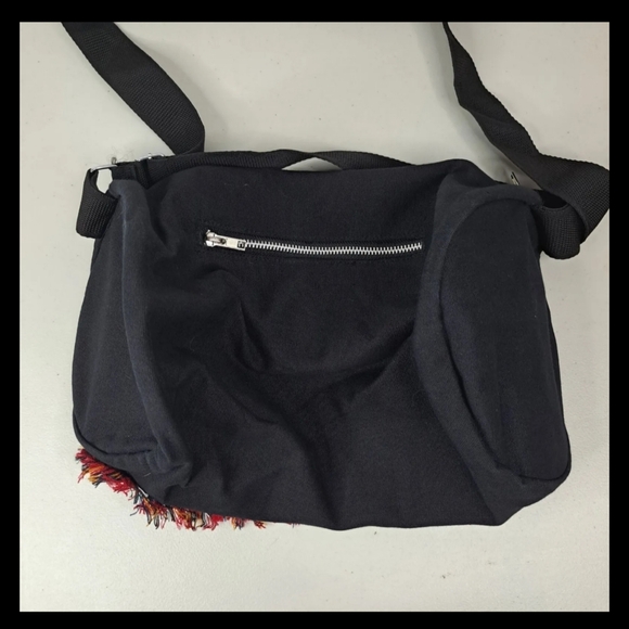 |vtg| Dead Threads •DEADSTOCK• Anarchy Goth Skull Canvas Messenger Bag Punk 90s - Picture 3 of 6